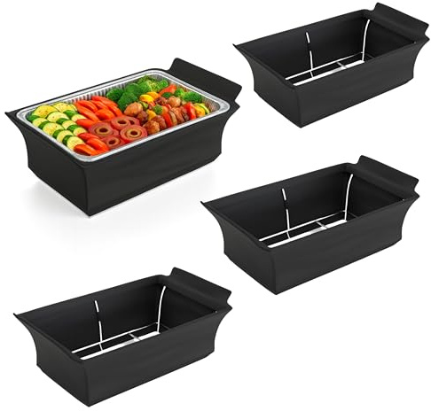Chafer Wind Guard by Merchlio 4-Pack – Fitted Chafing Dish Wind Cover for Full-Size Wire Racks | Thick 300 GSM Washable Reusable Chafer dish cover | Buffet, Catering, Party & Outdoor Events |