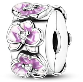 Phalaenopsis Orchidea Ciondolo Fascino, Fascino per Braccialetto, Compatibile con Braccialetto Pandora Collana