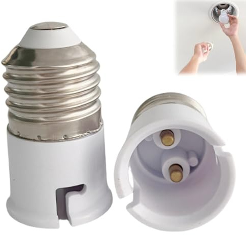 Gerhua B22 to E27 Adapter,B22 to E27 Socket Converter,Bayonet to Screw Bulb Adaptor,Ceiling Fan Light Fitting Converter, for LED/Incandescent Bulbs, Screw to Bayonet Socket Adaptor