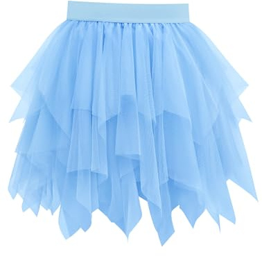 Vlazom Damen Tüllrock Petticoat Kurz Tutu Rock 50er Vintage Ballet Unregelmäßiger Tanzrock Ballkleid Karneval Party Rock