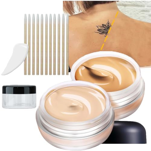 Waterproof Tattoo Cover Up Makeup – Full Coverage Concealer for Tattoos & Bruises. Long-Lasting, Smudge-Proof Body Makeup for Men & Women. Ideal for Everyday Wear & Special Occasions