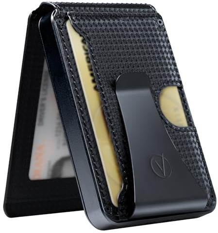 Vantamo Portefeuille Fin à Deux Volets pour Homme, Blocage RFID avec boîte Cadeau, Design Minimaliste de Luxe, mécanisme Durable