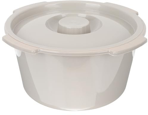 INOOMP Pot de Chambre Couvercle en Plastique Gris, Siège Rehaussé pour Personnes Âgées et Femmes Enceintes, Seau Toilette Portable et Étanche pour Usage Domestique et Hospitalier,