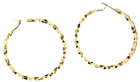 925 Sterling Silver 18K Gold Folded Twisted Round Hoop Earrings For Women Classic Fine Jewelry Accessories