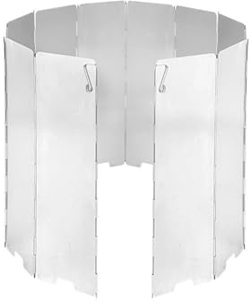 XPJYUA Parabrisas Plegable Pantalla de protección contra el Viento for Estufa Gas, for Acampar al Aire Libre, Picnic, Cocina, Quemador, Pantalla a Prueba, aleación Aluminio(12 Plates)