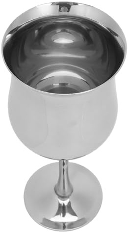 SIXRUN Copa de Vino de Metal con Tallo de Flauta de Champán de Acero Inoxidable 304, Taza a Prueba de Caídas Pulida con Espejo de 310 Ml para Cócteles, Tostadas, Bodas, Fiestas y Bar en Casa