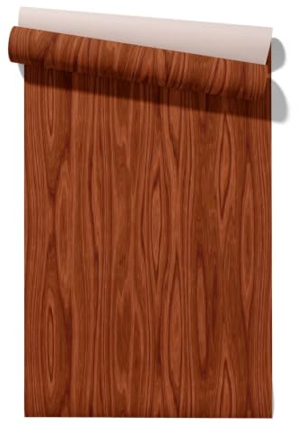 Claccis Papier-Peint 4 Murs Adhesif Mural 3D Grain De Bois Simplicité Naturelle 45x300cm