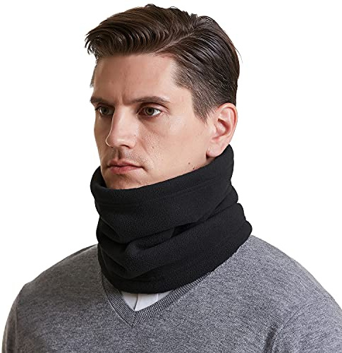 I Kua Fly Loop halsduk kvinnor män termisk fleece tubhalsduk vinter halsvärmare män halsduk vindtät sporthalsduk halsvärmare för cykel motorcykel skidåkning, svart, one size