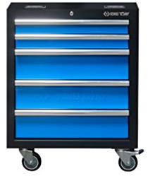 king tony - Servante d'atelier Vide Bleue avec Roues - 5 tiroirs - 650 x 862 x 460 mm