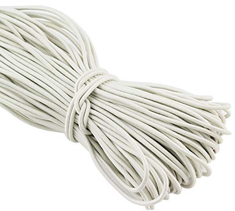 iSpchen 10 metros de cordón elástico de goma de 3 mm redondo de alta elasticidad cuerda de goma Schnu cuerda elástica para manualidades, joyas, ropa, accesorios de costura, color blanco crema