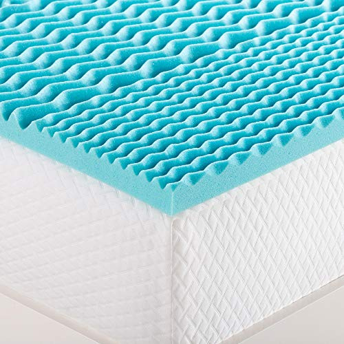 Snugglemore Comfort 5 Zone Cool Blue Memory Foam Mattress Topper Orthopaedic Support Pain Relief (Double)