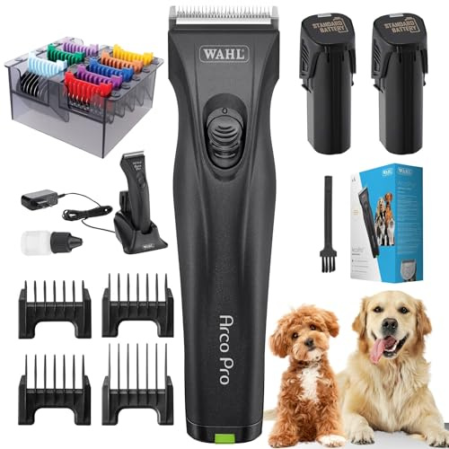 Agrarzone Edition Moser Arco Pro Hundklippare 2 Batterier - Bevakningskam Set och Batteri - Klippmaskin Hund med utmärkt prestanda - Hundtrimmer, Djurhårklippningsmaskin för hund & katt