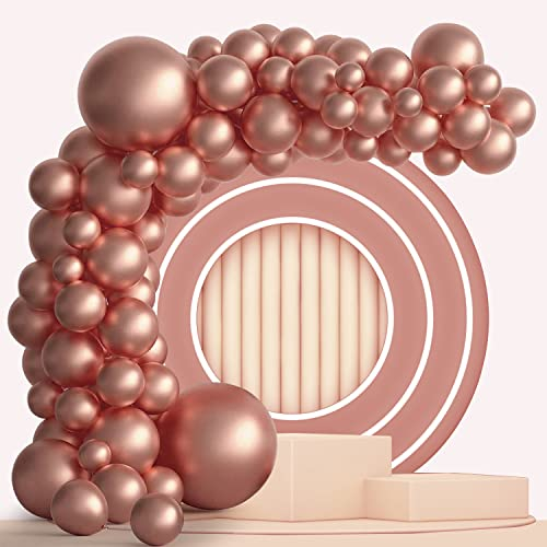 Rosegold Luftballon Set, 100 Stück Rosegold Ballon Girlande Verschiedene Größen 45 30 25 15 cm,Rose Ballongirlande Helium Ballons Deko für Verlobung Hochzeit Baby Shower Geburtstag Party Dekoration