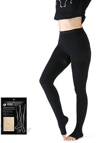 VARCOH Compression Socks for Women,Tights For Men & Women, Compression Stocking Best for DVT, Maternity, Pregnancy, Varicose Veins, Relief Shin Splints, Edema (XXL,Black)