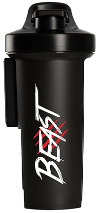 GA Shaker+® 2.0 Die 7in1 Original Trinkflasche/Wasserflasche mit Protein Shaker Funktion, 1L (Beast)
