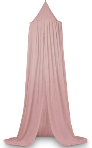 Deryan Baldachin Kinderzimmer 245cm - In 5 Farben - Betthimmel Mädchen, Jungen & Baby - Himmelbett vorhänge - Moskitonetz doppelbett - Himmel Babybett - Canopy - Rosa