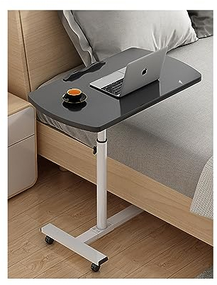 Überbetttisch, höhen- und breitenverstellbar, klappbarer Laptoptisch für Sofa und Bett – schwarzer Schreibtisch über dem Bett mit feststellbaren Rollen für Stuhl – kippbarer Überbetttisch