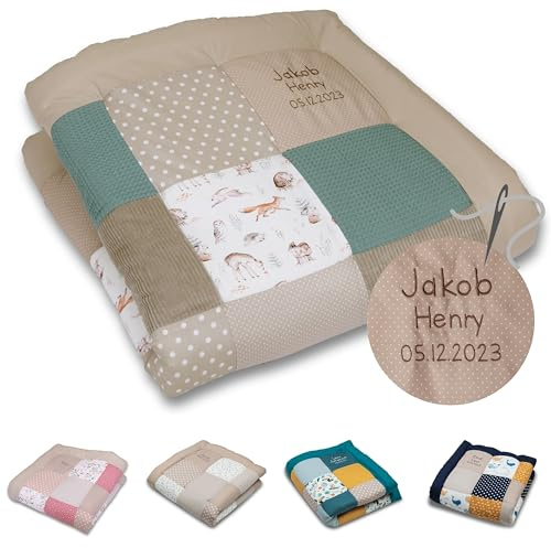 ULLENBOOM personalisierbare Krabbeldecke für Baby 120x120 cm - Dick & weich | Perfekt als Geschenk, Außenmaterial: 100% Baumwolle, OEKO-TEX zertifiziert, Made in EU, Schadstoffgeprüft, waschbar