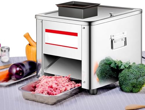 SBCGFY Electric Meat Slicer, Meat Cutter Machine, Home and Commercial Electric Stainless Steel Chicken Fish Beef Meat Vegetable Slicer (2.5mm)
