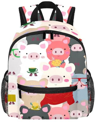 Süßer Kleinkind-Rucksack – lustiges, buntes blaues Muster, moderne Kindertasche für Vorschule, Schule, Mädchen und kleine Kinder, Mehrfarbig 9, 25.4x10x30 CM/10x4x12 in