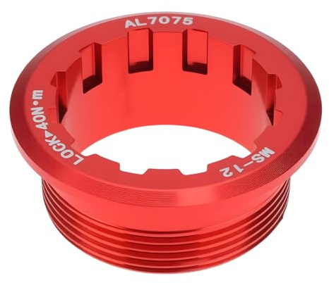 Be In Your Mind Anillo de Bloqueo de Cassette de Bicicleta Compatible con Shimano Micro Spline 12 Velocidades M7100 M6100 M8100 Rojo
