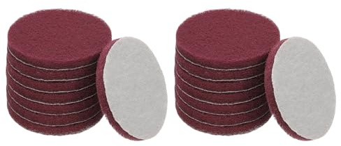 YELARXI Power Scrub Pads, Scrubbing Pads 320 Grits Scouring Discs - Fitting for (Home Kitchen Cleaning - Drill Attachment - Scrubber Replacement) 16 Pcs & 4 Inch & Red