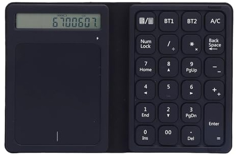 VBESTLIFE Pavé Numérique Bluetooth 23 Touches, pavé Numérique sans Fil 3 en 1 avec pavé Tactile et Calculatrice, pour Ordinateur Portable, Tablette, PC, Compatible avec Android OS X