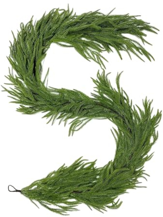 Fierudeng Guirnalda De Cedro Realista,Decoraciones De Fiestas Navideñas - Guirnalda Gruesa De Cedro Y Pino para Puertas Invernales | para Exterior Interior Porches Chimeneas Puerta Principal Salón