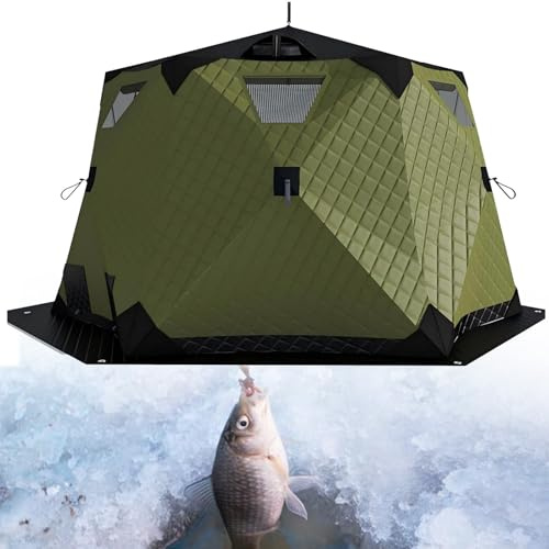 Isoliertes Eis-Angelzelt für 6 Personen, mit Herdheber und winddichten Streifen, für Winter-Camping-Unterschlupf