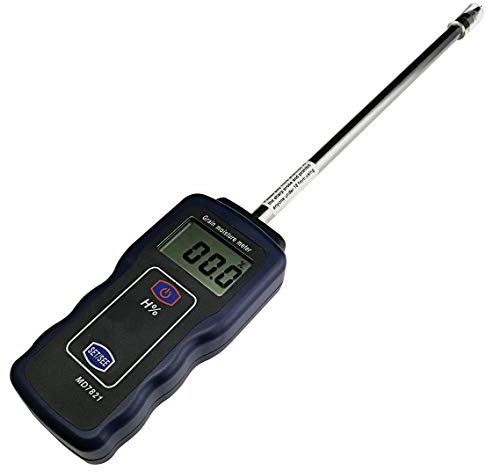 AMTAST Feuchtigkeitsmessgerät, Integriertes Getreide Feuchtigkeitsmessgerät für Reis Mais Weizen Hirse, Feuchtigkeitsanalysator mit LCD-Anzeige der Messsonde