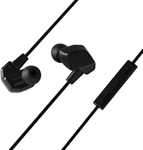 Final VR3000 Gaming Earphones for Immersive Spacious Experience - Open World Adventure, Virtual Reality & Spatial Environments - In-Line Microphone and Controls - Black