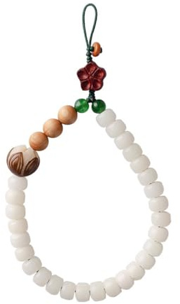 Hemobllo Bodhi Sect Mobile Phone Strap Chinese Style Beaded Wrist Rope Short Anti-Lost Hanging Lanyard for Phone Camera Keys