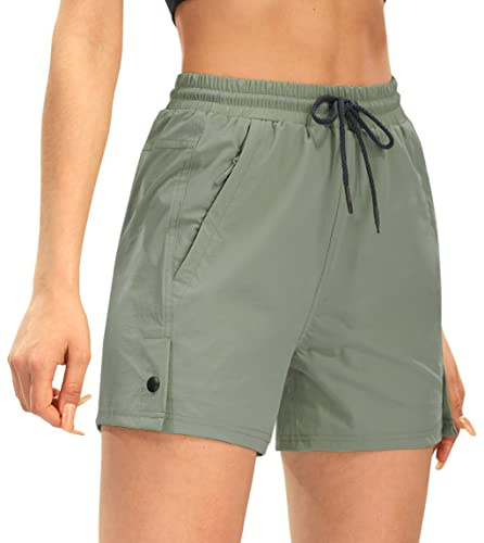 AFITNE Women's Hiking Shorts Quick Dry Lightweight Golf Active Water Shorts with Pockets for Work Outdoor Camping Fishing Sage Green M