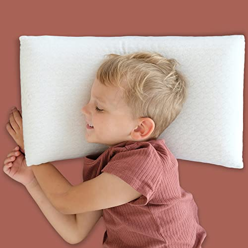 KNERST® Kinderkopfkissen - Ergonomisches Kissen Kinderzimmer mit Memory-Schaum - Kissen 40x60x6 cm ideal als Kinderkissen - Kopfkissen 40x60 für erholsamen Schlaf inkl. Kissenbezug - Kissen Kinder