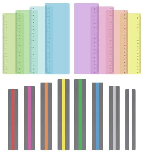 Zocipro 16 pièces Regle de Lecture, Regle Lecture Dyslexique, Superpositions Colorées pour Dyslexie, pour L'enseignement et L'aide à la Lecture, Marque-pages pour Enfants pour Dyslexie TDAH
