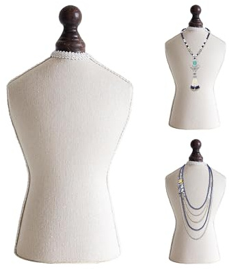 TINGSING Présentoir à bijoux vintage pour collier, buste, robe féminine, support de buste pour pendentif, boucles d'oreilles, bagues, demi-corps