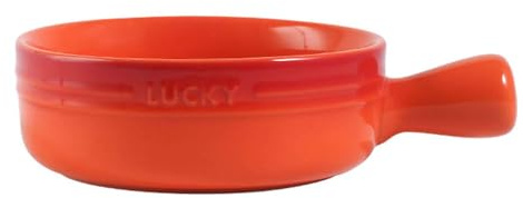 OIFAODAO, Keramisk instant nudelskål, keramisk soppskål med handtag, enkel Ramen-skål for 1 person, liten Pho-skål, rund bakform ，Keramisk nudelskål(Orange)