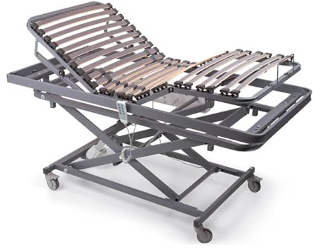 Ferlex - Cama articulada eléctrica con Carro Elevador | Somier articulado de 4 Planos | Altura Regulable 43-83 cm (90x190 cm)