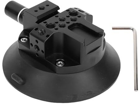 OPPWONG Staffa di Montaggio per Fotocamera a Ventosa da 4,6 Pollici, Ventosa a Pompa Manuale con Fori Filettati da 1/4 Pollici 3/8, Supporto a per Fotocamera da Auto per Videocamere DSLR Action