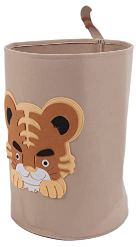 BTOSEP Tecknat djurförvaringskorgar för babytvätt förtjockad ekologisk bomull vikbar design 35 x 47 cm perfekt för barnkammare (tiger)