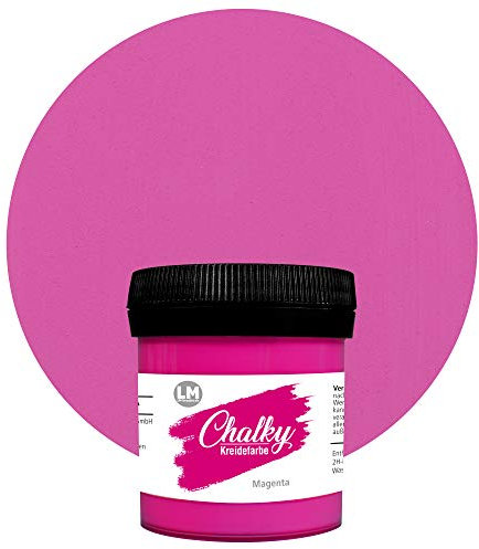 Chalky Kreidefarbe 100 ml (Magenta) - - Finish Kreide-Farbe für einen Vintage/Shabby-Chic-Look. Die Kreidefarben/Kalkfarbe sind auch als Holzfarbe verwendbar & trocken matt auf.