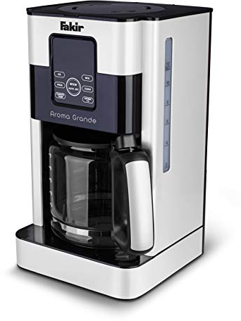 Fakir 9231001 Aroma Grande / Kaffeemaschine, Filterkaffeemaschine mit Glaskanne, mit Touch-Display, Wasserstandsanzeige, bis zu 12 Tassen, weiß - 1000 Watt