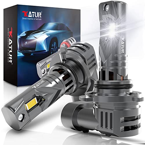 KATUR Bombilla HB4 LED Canbus 20000LM 100W, 400% Luminosidad 6000K Blanca Xenon 9006 de Faros Plug & Play Sin Polaridad 1:1 Tamaño de Reemplazo de Halógena (2 Piezas)