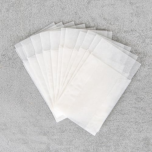 Logbuch-Verlag 100 st små pergaminpåsar, 4,5 x 6 cm små påsar med pergament, lätt transparent liten förpackning
