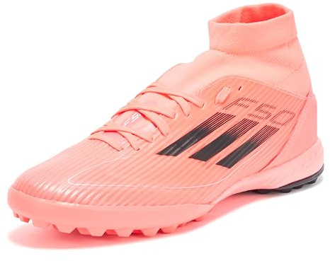Adidas Women's F50 League Mid Top Turf, Turbo/Aurora Black/Platin Metallic, 11