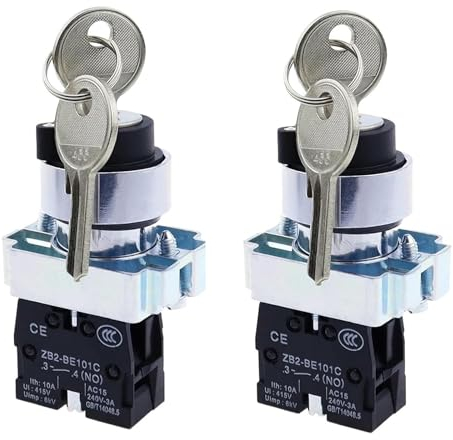 Gebildet Key Switch 2 Position Maintained 1NO Latching Rotary Key Switch 10A 440V XB2-10Y/21.(2 Position Maintained)