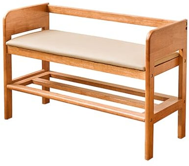 MPFYRCOJ Panca per Scarpe a 2 Strati, Panca per Scarpe, Panca per Scarpe, con Cassetto, Scaffale per Scarpe Multifunzione in Legno, per Ingresso Camera da Letto E Soggiorno, 80 cm (Colore:Ciliegio,T