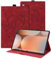 Auslbin Coque pour Samsung Galaxy Tab S10 Ultra 14.9, PU Étui Butterfly Cuir en Relief avec Fonction du Support, Flip Housse pour Samsung Galaxy Tab S10/S9 Ultra/SM-X926C, Rouge