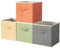 BrilliantJo Storage Boxes with Lid, Foldable Clothing Storage Basket case with Handle for Toy, Books, Closet, Bedroom, Home, 33.5L x 31.75W x 17.5H(cm) 4 Mixed Colors A