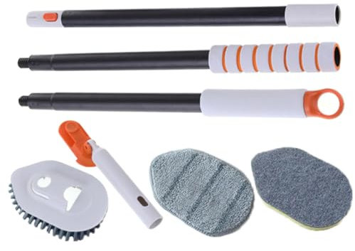 DRESSOOS Brosse De Nettoyage pour Sol Intérieur Outils Multifonctionnels pour Carrelage Et Recoins Difficiles Accès